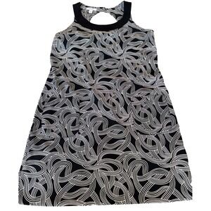 Dress Barn knee length black and white dress geometric back cut out womens' 14